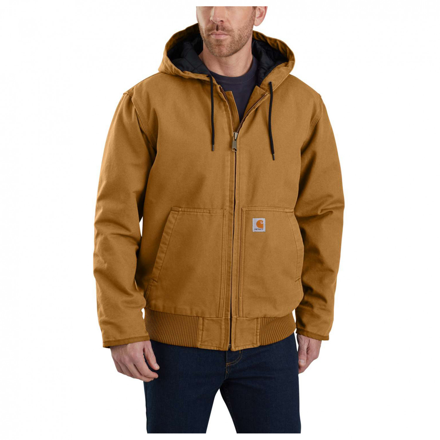 Carhartt Active Jacket, Padded Duck Full-Zip Hoodie, Men's XL unclear black type Vintage Second Hand