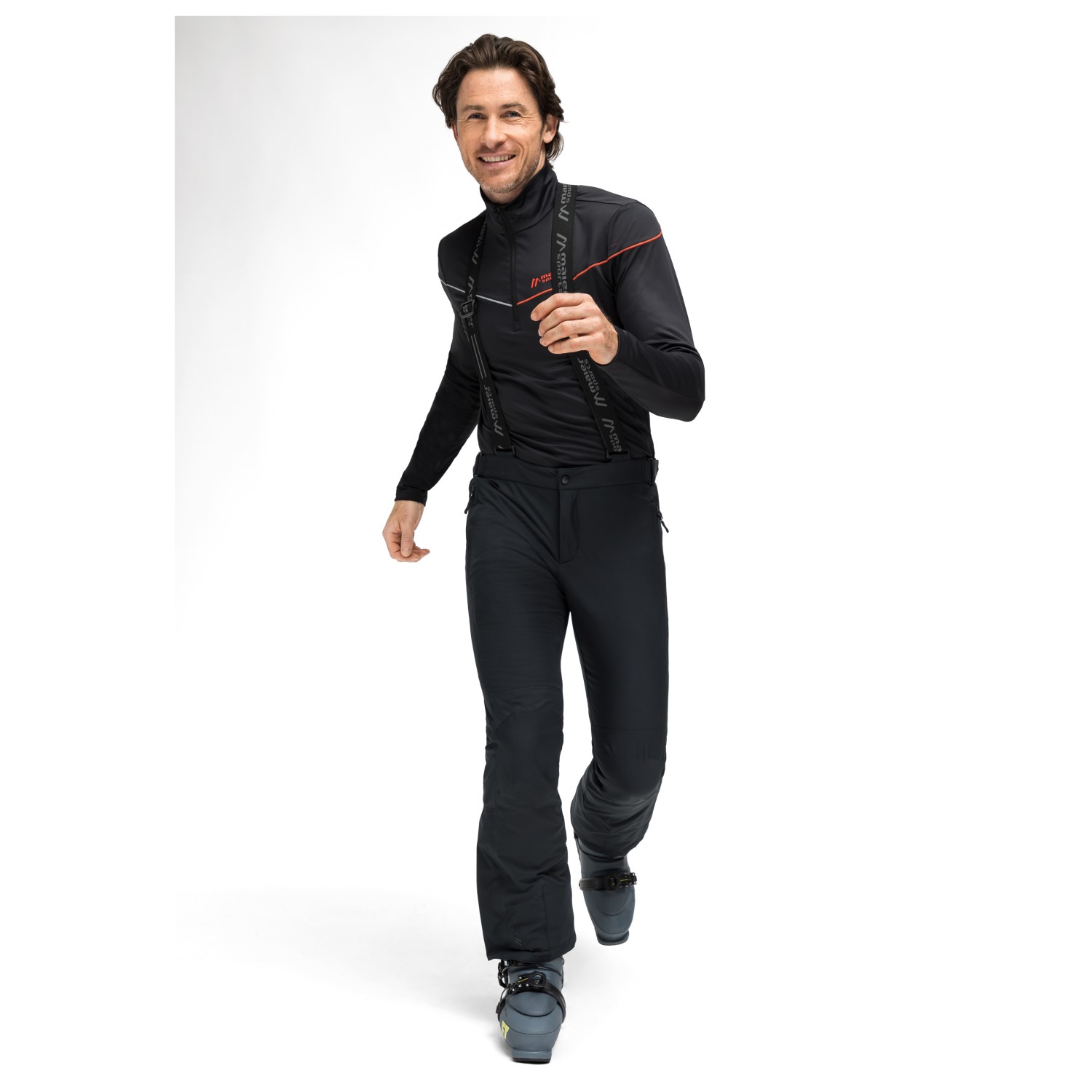 Pantaloni Da Trekking Uomo Maier Sports Oberjoch, Black, Taglia 56, MSTRETCH Pro 4, Asciugatura Rapida, Idrorepellenti