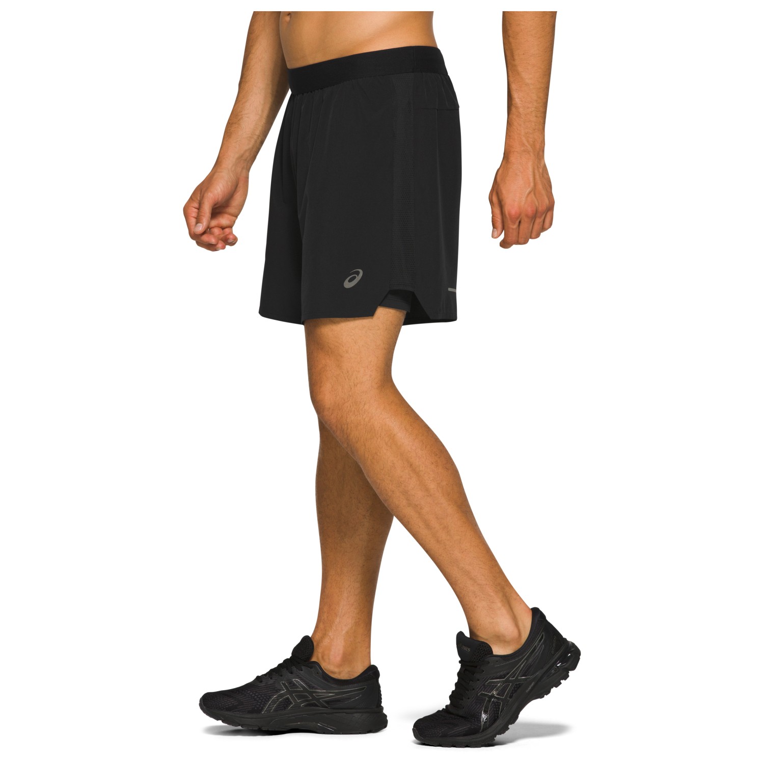 asics lined running shorts