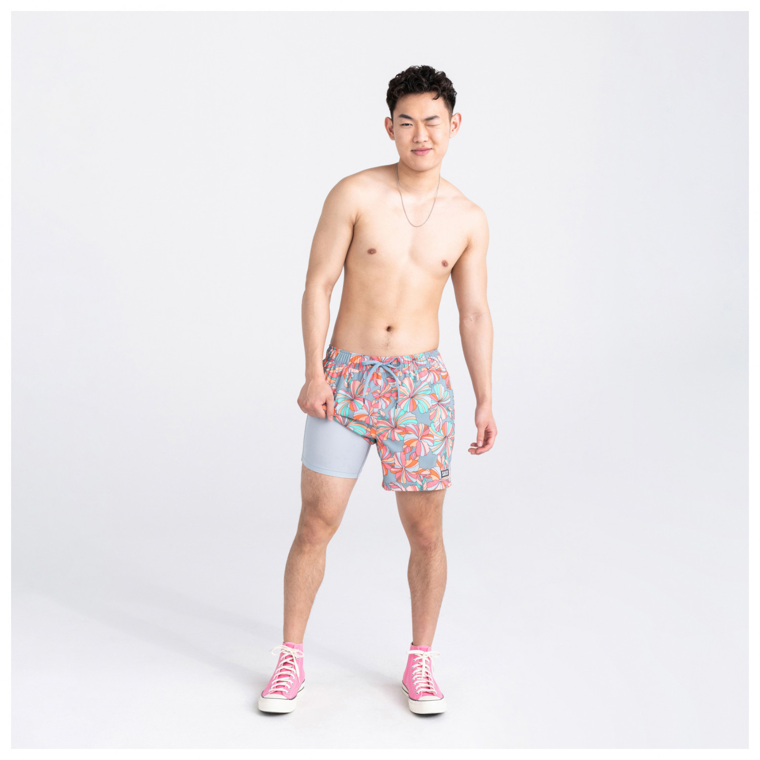 SAXX 5-Inch Oh Buoy 2N1 Volley Beer Olympics Swim Trunks - Racer Blue - FINAL SALE
