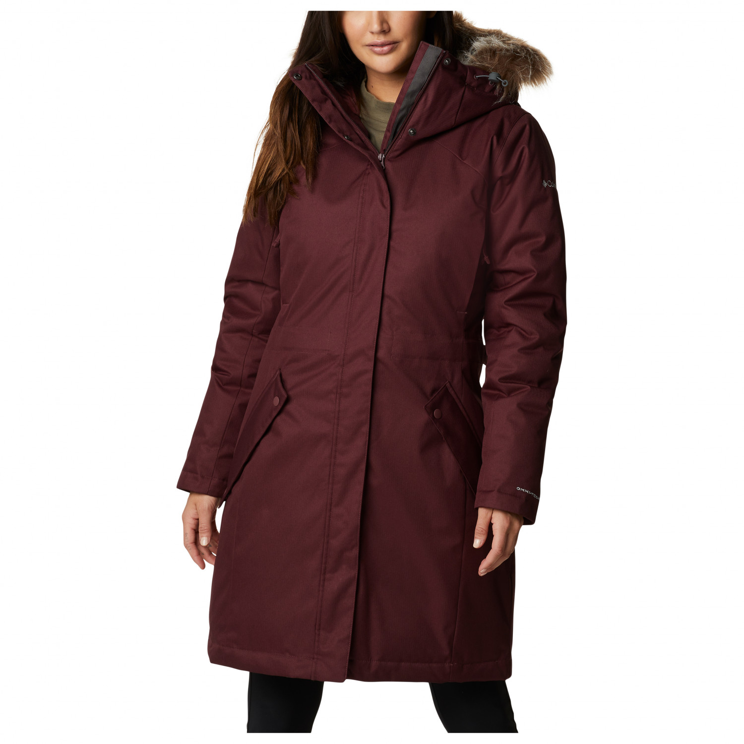 maroon parka
