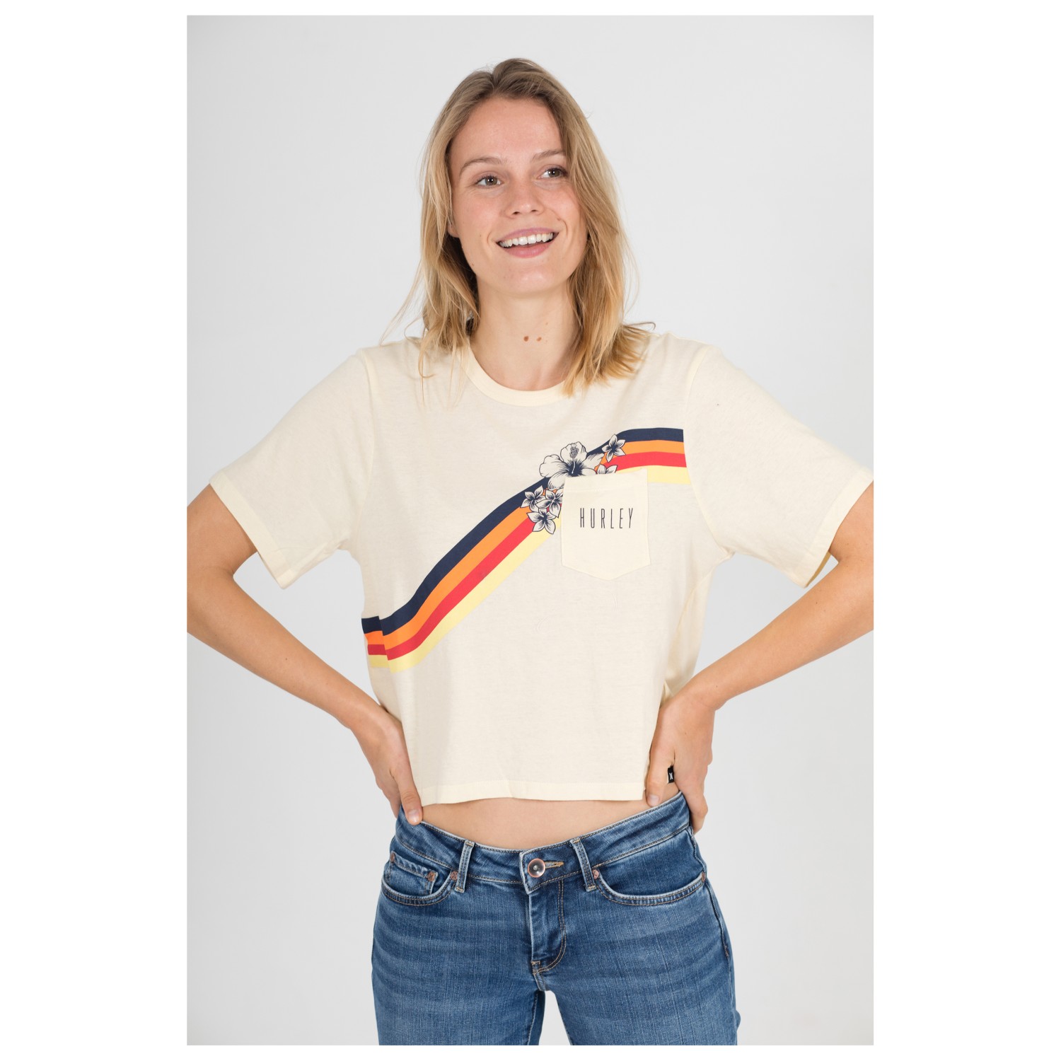 Hurley Seagull Stripes Pocket Crew S/S 