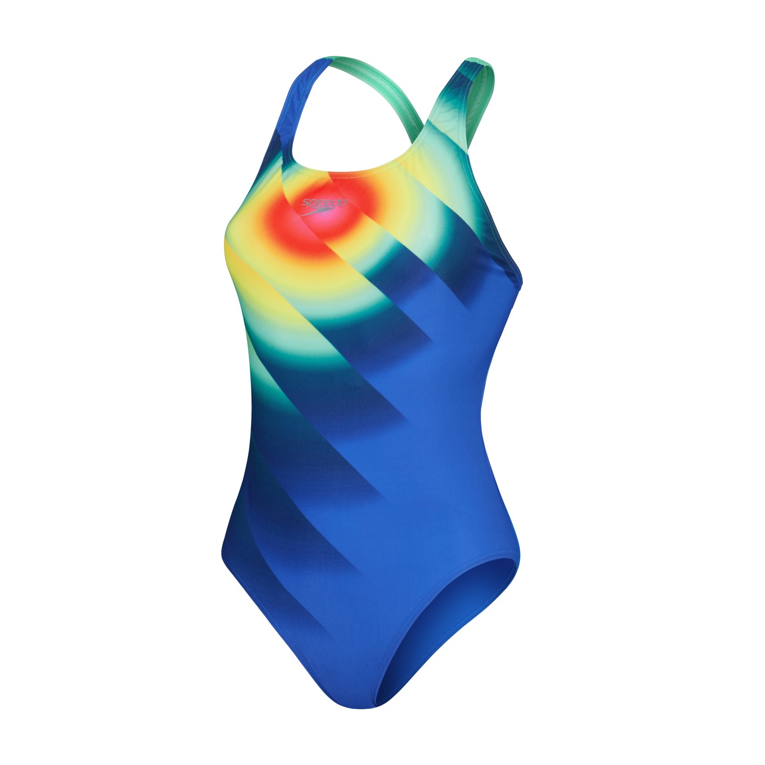 Speedo Damen Waltzerwhirl Badeanzug – Digitalprint, Powerback, Chlorbeständig, Schnell Trocknend