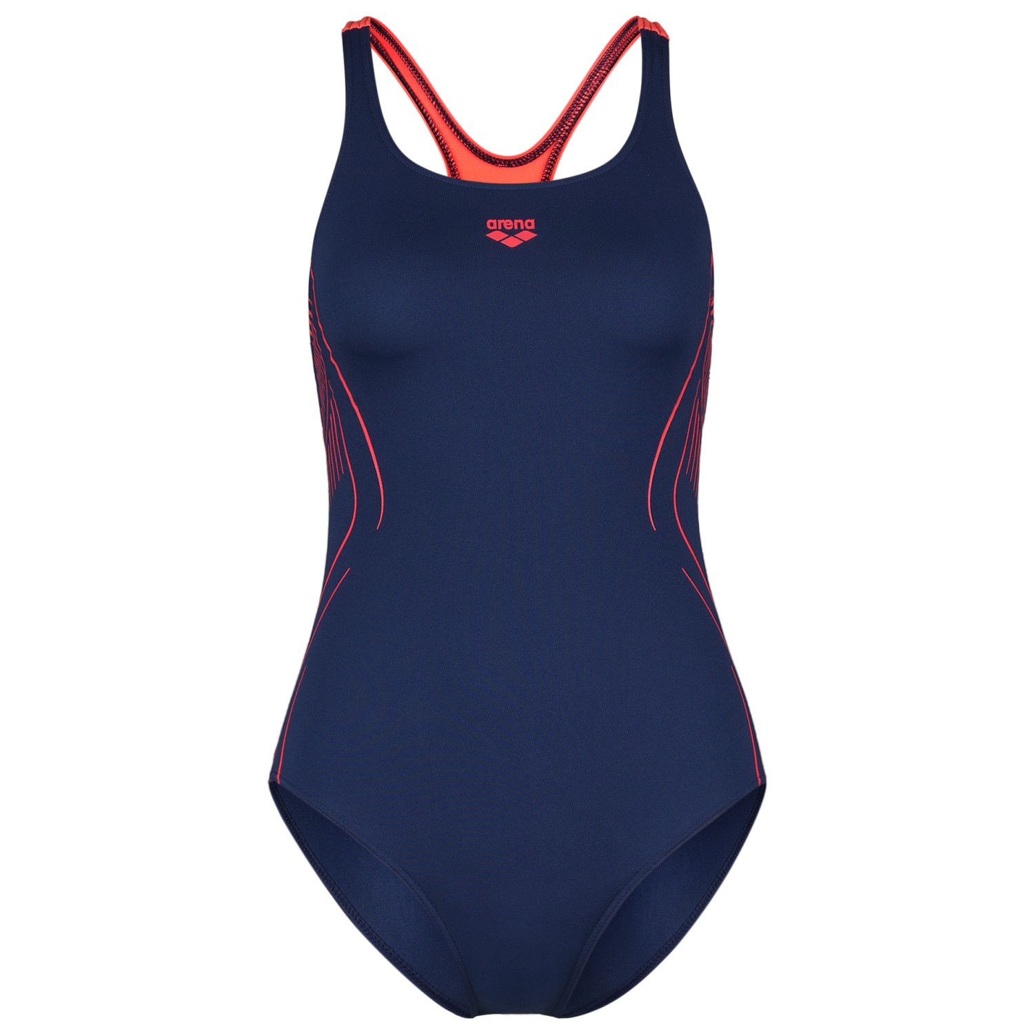 Arena Reflecterend badpak voor meisjes Swim Pro Back One Piece, Freak Roosblauwe Rivier, 14-15 Jaren