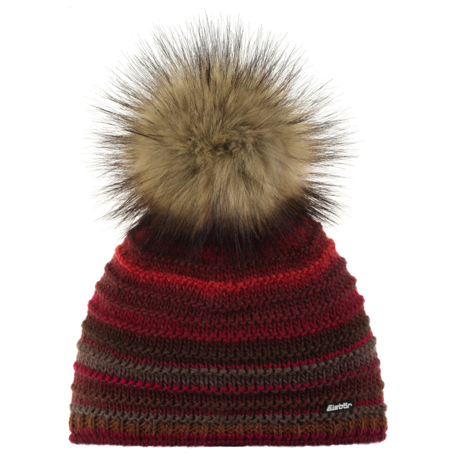 Bonnet Femme Eisbar Mikata Lux Graphite - Doux Avec Pompon En Fourrure Artificielle