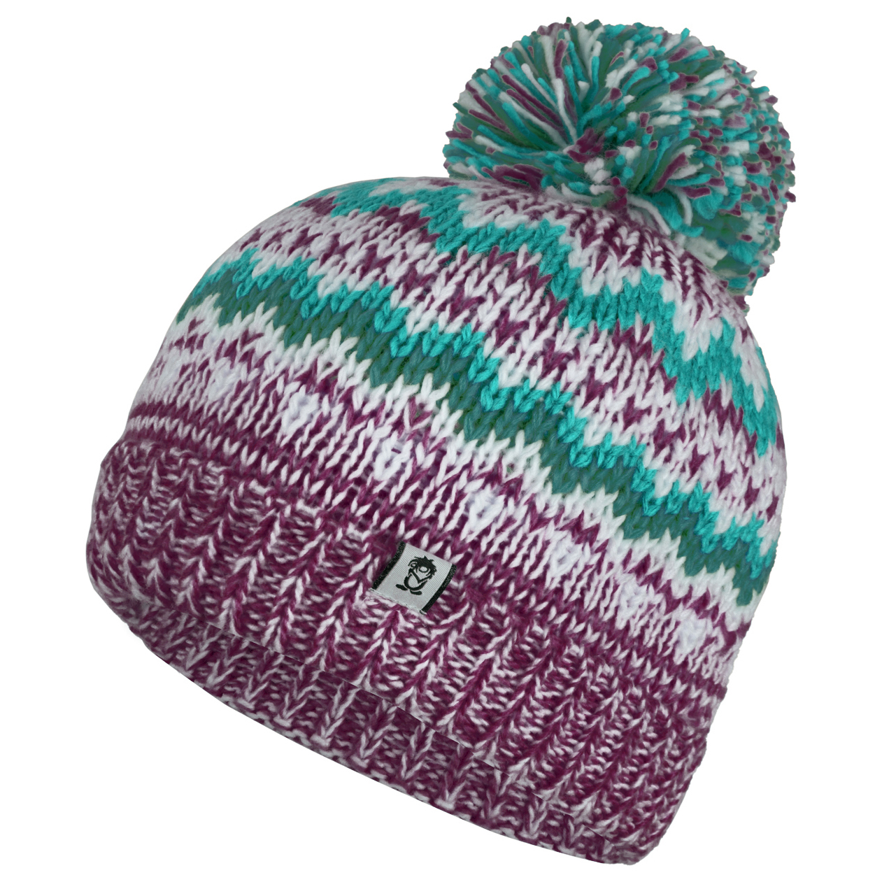 Trollkids Mädchen Kristiansand Bobble Cap - Norwegermuster Mit Bommel