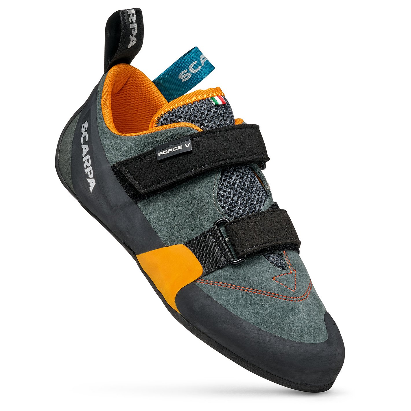 Chaussures D'escalade Scarpa Force V - Occasion, Taille 43 EU (10 US), Gris/orange, Fait En Italie