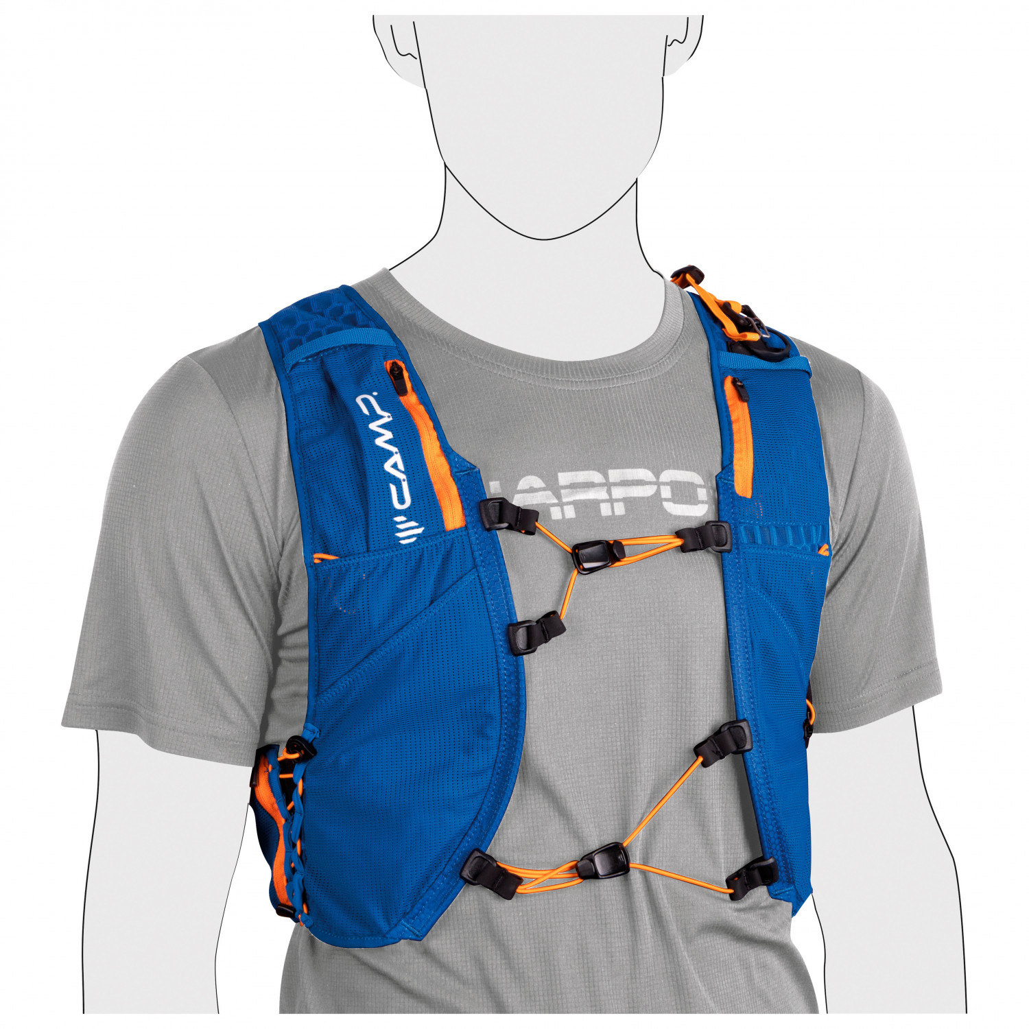 Zaino Da Trail C.A.M.P. TRAIL FORCE 2 - Leggero, Idrorepellente, Con Tasche Per Borracce E Tasca Idrica