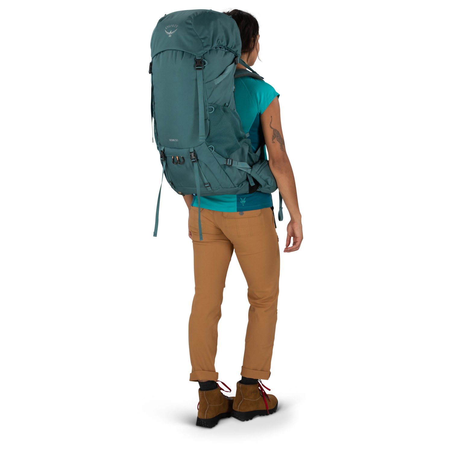 Osprey Renn 50 Zaino Da Trekking Donna | AirSpeed Ventilato, Copripioggia, Scomparto Sacco A Pelo, Blu Challenger