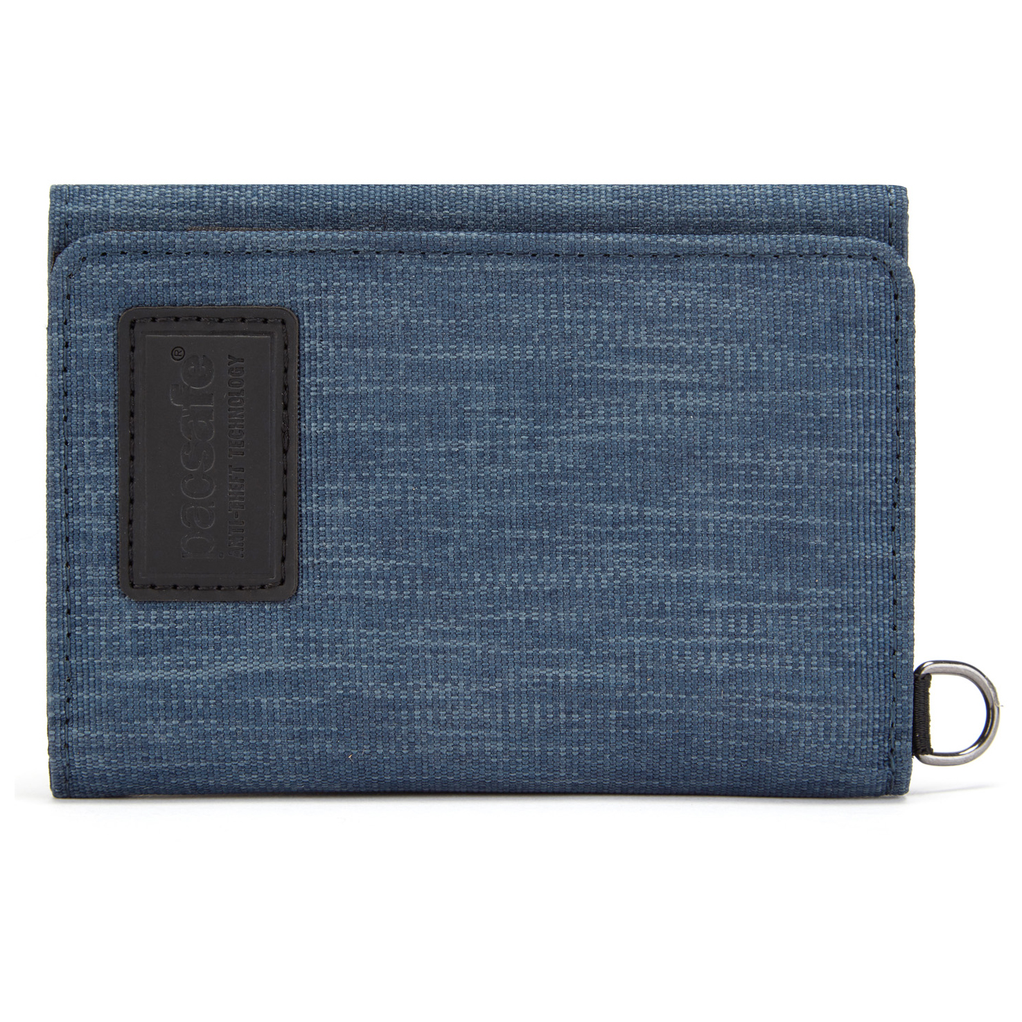 blue trifold wallet