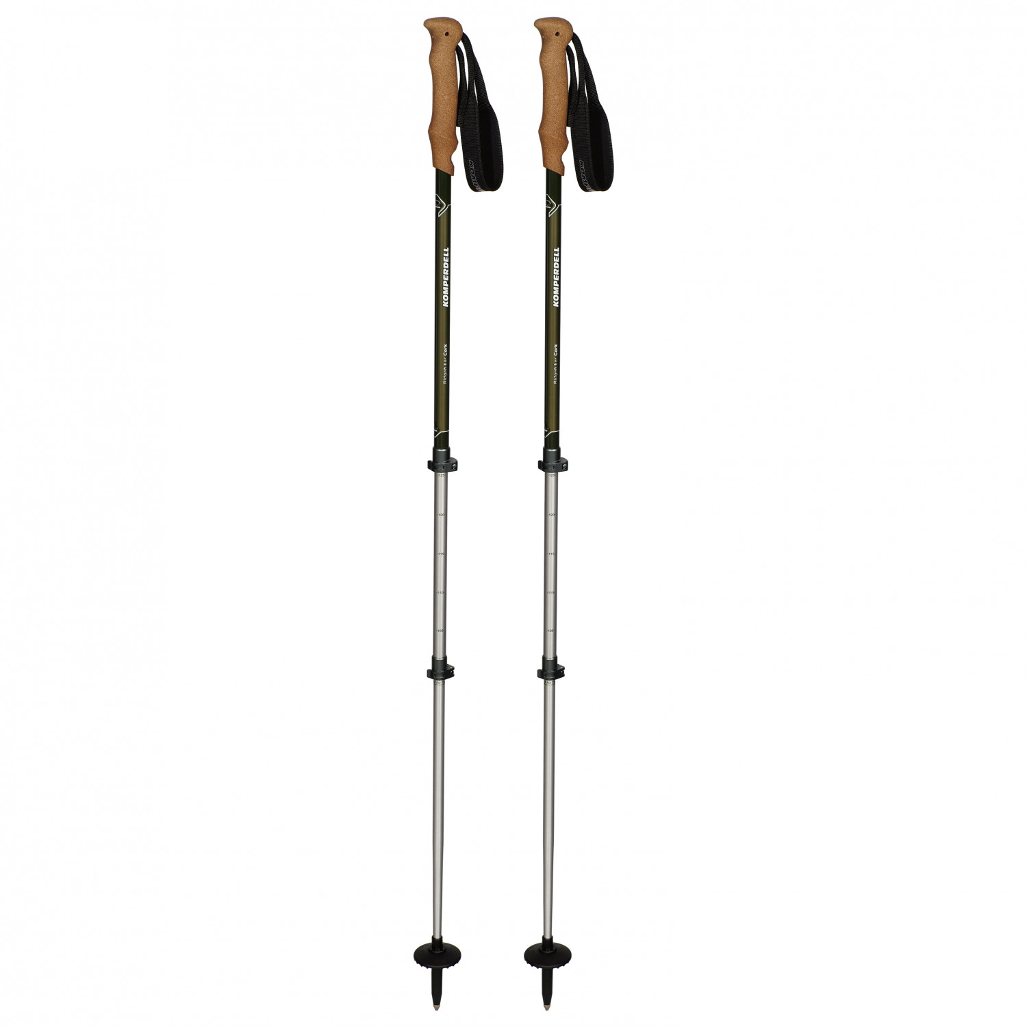 Bâtons De Randonnée Komperdell Shockmaster Cork Powerlock – Aluminium, Amortisseur, 3 Brins, Unisexe