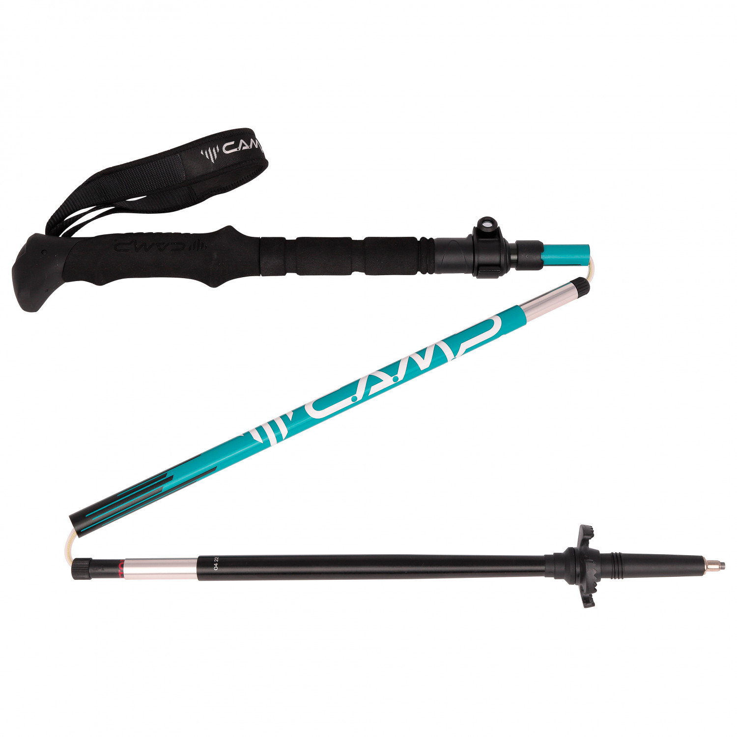 Bastoncino Da Trekking Pieghevole C.A.M.P. Megasonic In Alluminio, Regolabile 115-135 Cm