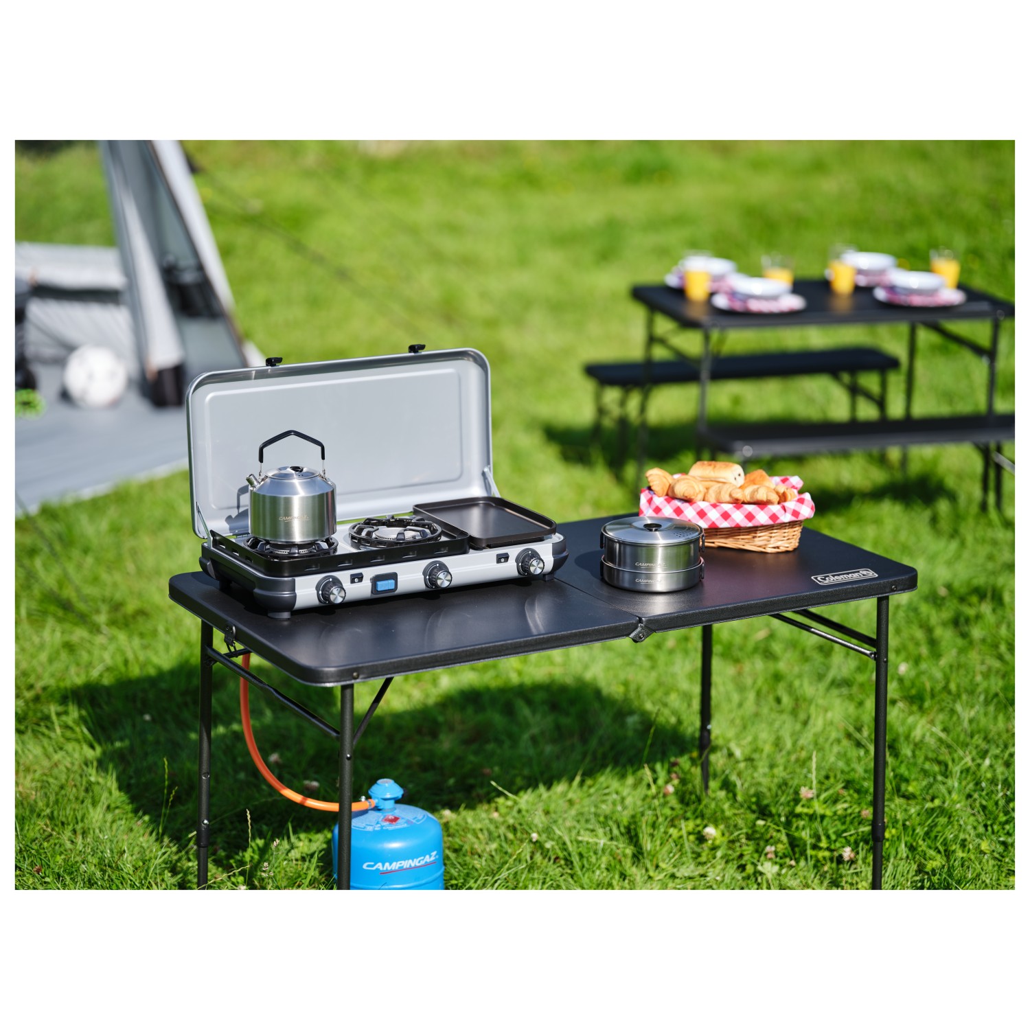 Réchaud De Camping Grille-pain 2 Tranches – Pliable – Acier Inox – Pour Gaz