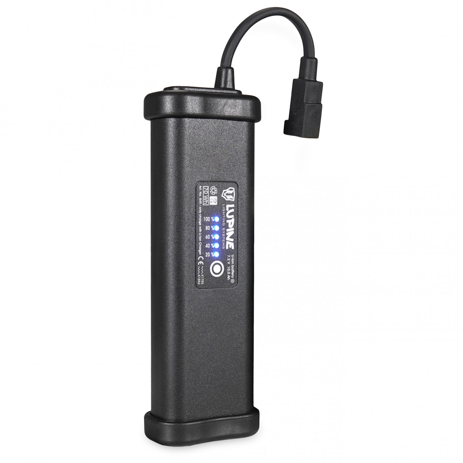 Batterie Lupine 842 FastClick 3.3Ah - Pour Lampes Frontales - Noir Taille M - Fixation Rapide Et Sécurisée