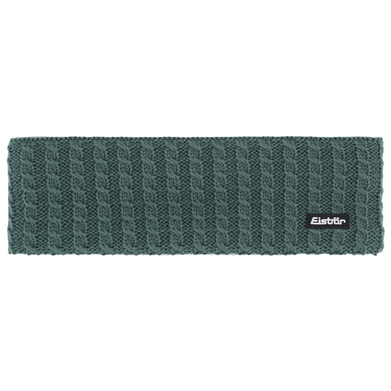 Eisbär Mikata Stirnband Blau - Gestrickt Mit Fleece-Futter, Höhe 10 Cm, Aus Wolle & Polyacryl