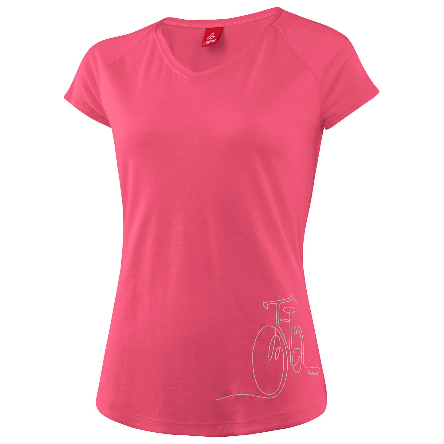 Löffler Printshirt Bicycle Merino-Tencel - Merinoshirt Damen  