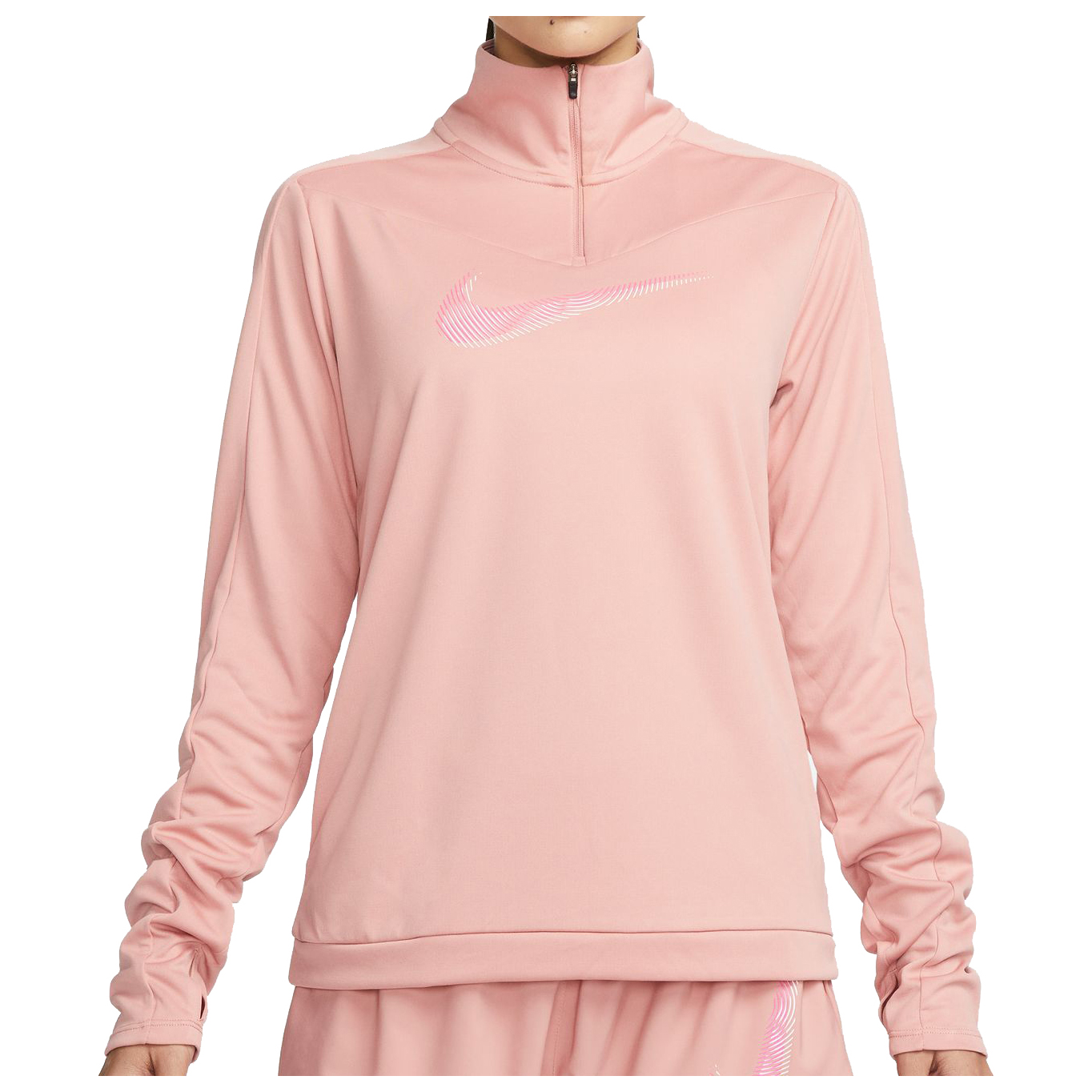 nike women's half zip pink