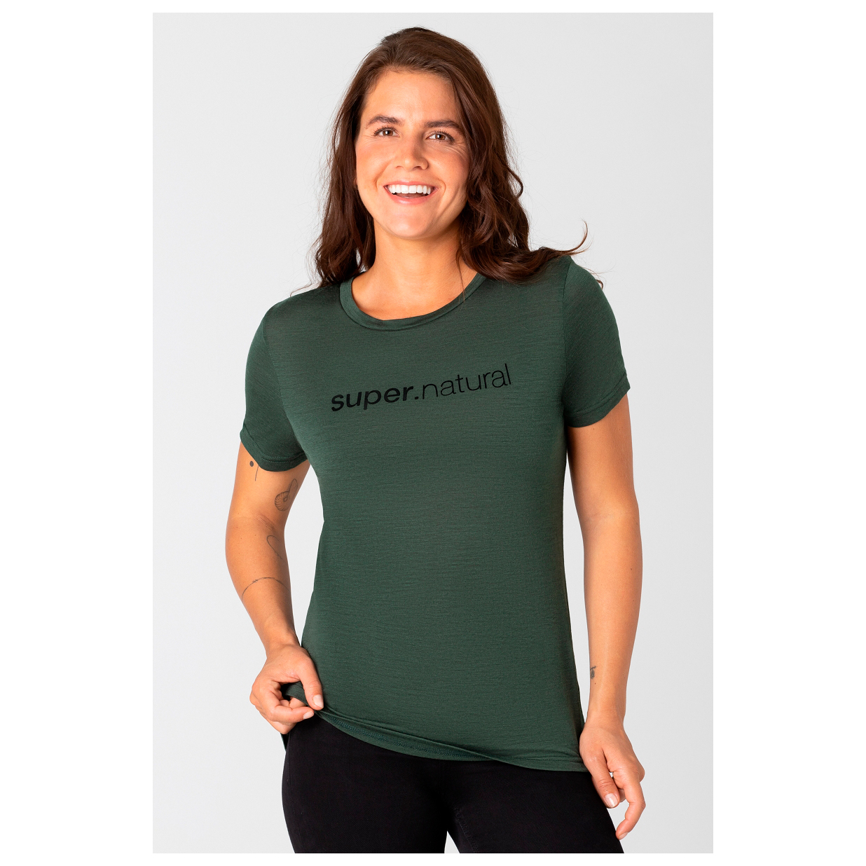 Tee Shirt Femme Sport Laine Mérinos BRUBECK - Sous-vêtement Thermo Respirant Base Layer Été Et Sport