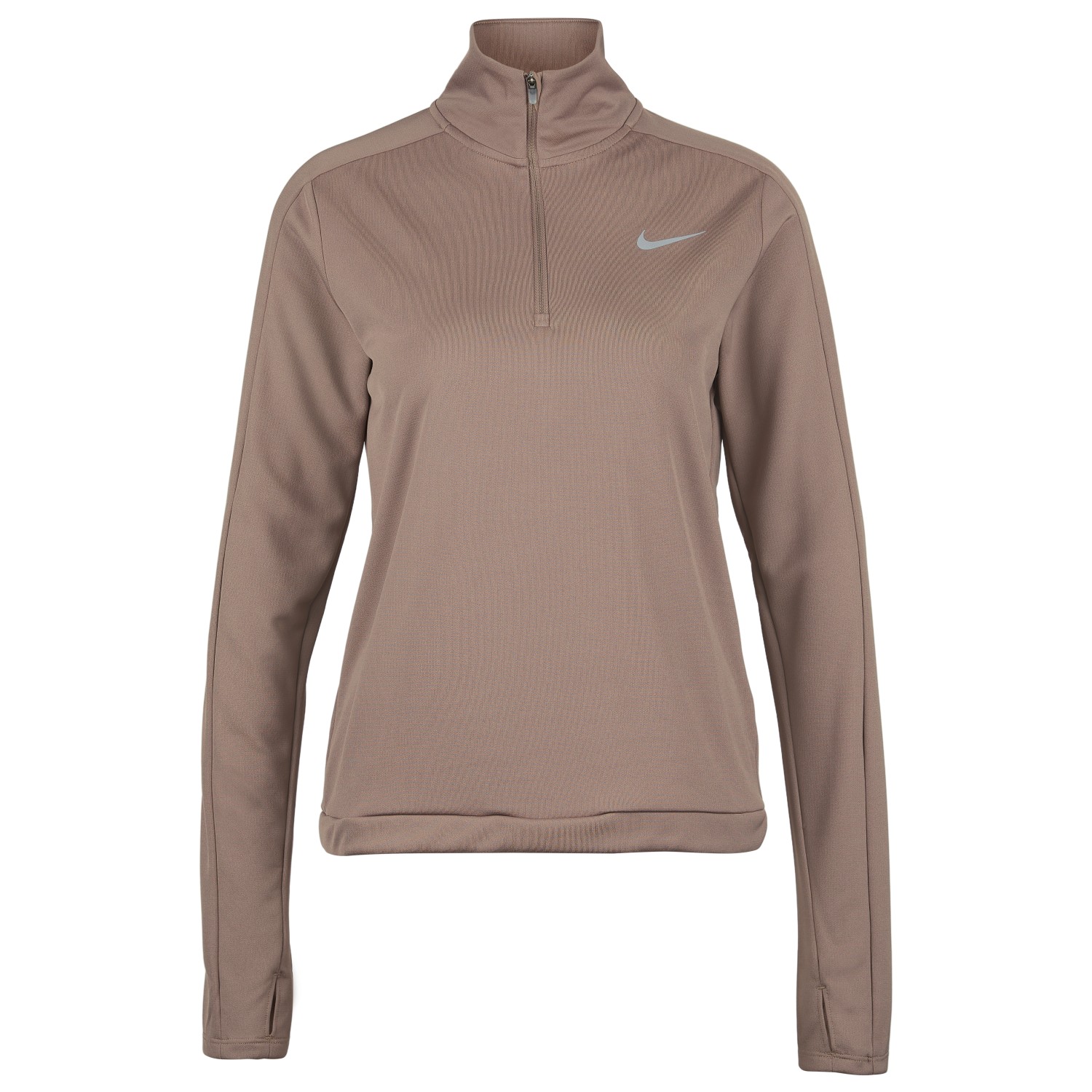 Nike - Women's Dri-FIT Pacer 1/4 Zip - Sport shirt - Mink Brown /  Reflective Silver | XXL