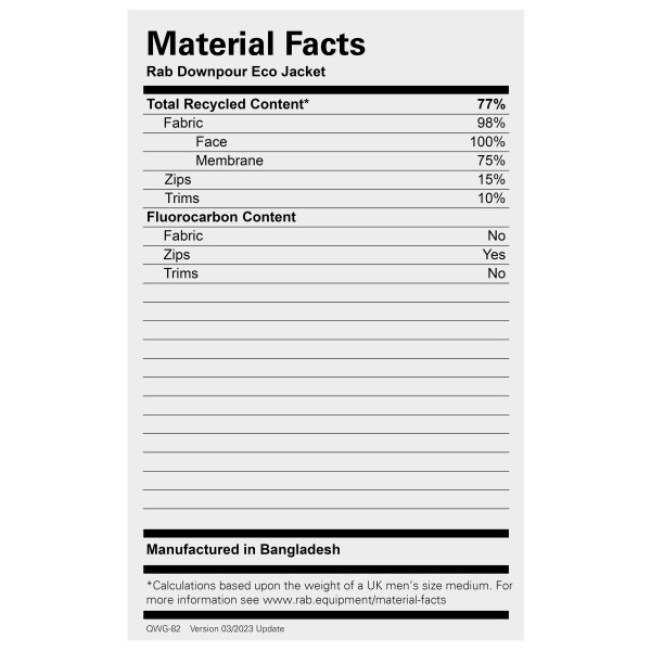 Rab - Downpour Eco Jacket - Sadetakki