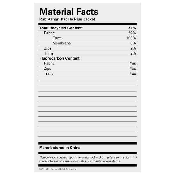 Rab - Kangri Paclite Plus Jacket - Regnjakke