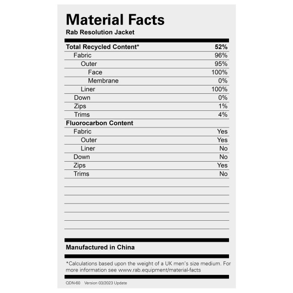 Rab - Resolution Jacket - Chaqueta de plumas