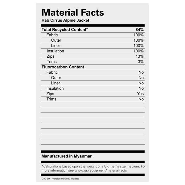 Rab - Cirrus Alpine Jacket - Synthetisch jack
