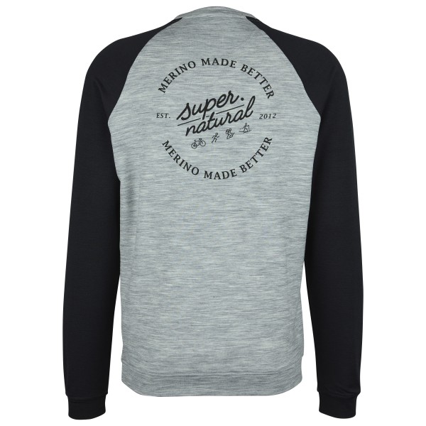 super.natural - Signature Contrast Crew - Pullover in lana merino