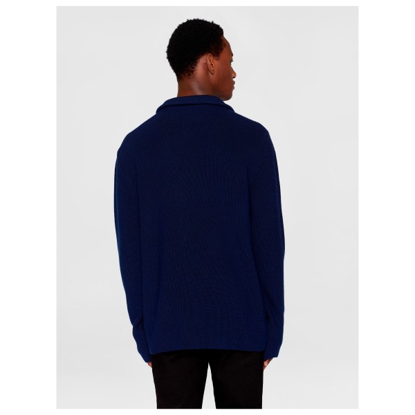 KnowledgeCotton Apparel - 1/2 Neck Zip Merino Wool Rib Knit - Merinowollen trui