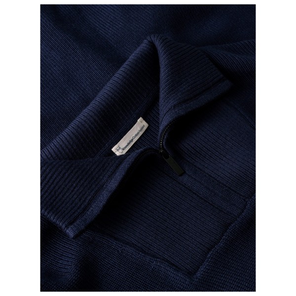 KnowledgeCotton Apparel - 1/2 Neck Zip Merino Wool Rib Knit - Merinowollen trui