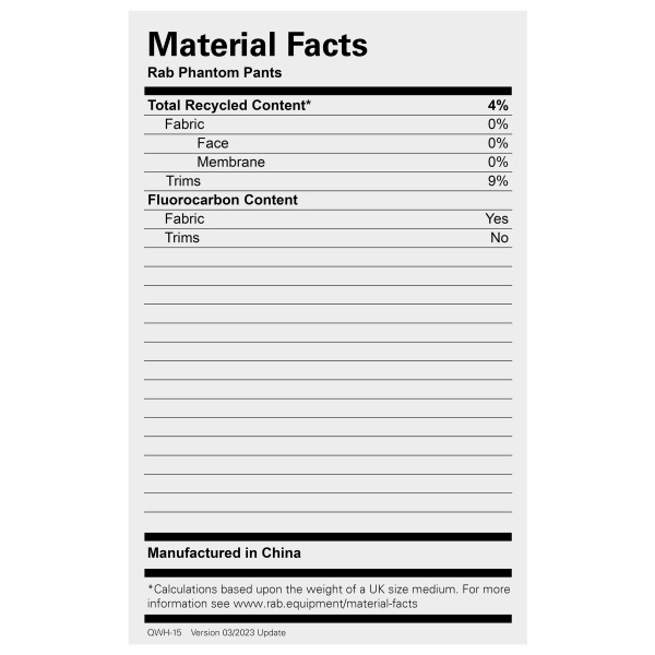 Rab - Phantom Pants - Pantaloni antipioggia