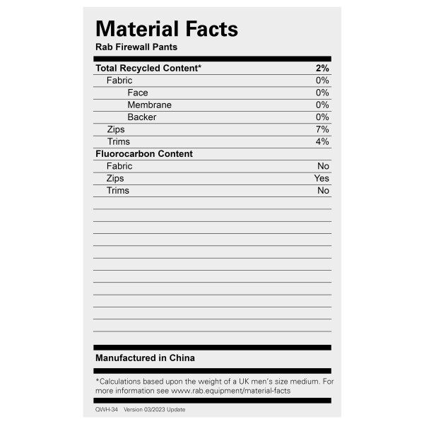 Rab - Firewall Pants - Regenbroek