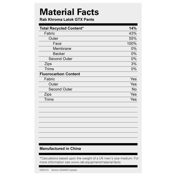 Rab - Khroma Latok GTX Pants - Pantalones impermeables