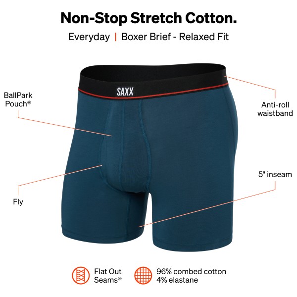 Saxx - Non-Stop Stretch Cotton Boxer Brief - Intimo
