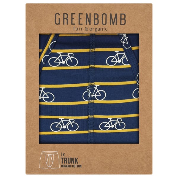 GreenBomb - Bike Stripes Small  Trunk Sloppy Blue - Trunks - Ropa interior de diario