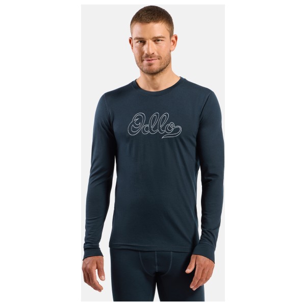 Odlo - Merino 200 80 Years Bl Top Crew Neck L/S - Ropa interior merino