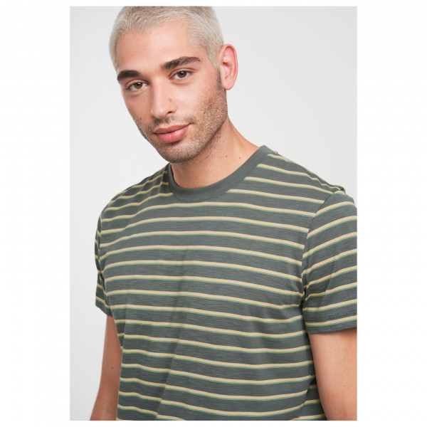 recolution - T-Shirt Cacao Stripes - Camiseta de manga corta