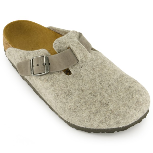 Birkenstock - Boston Natural Leather/Textile/Felt - Sandalias