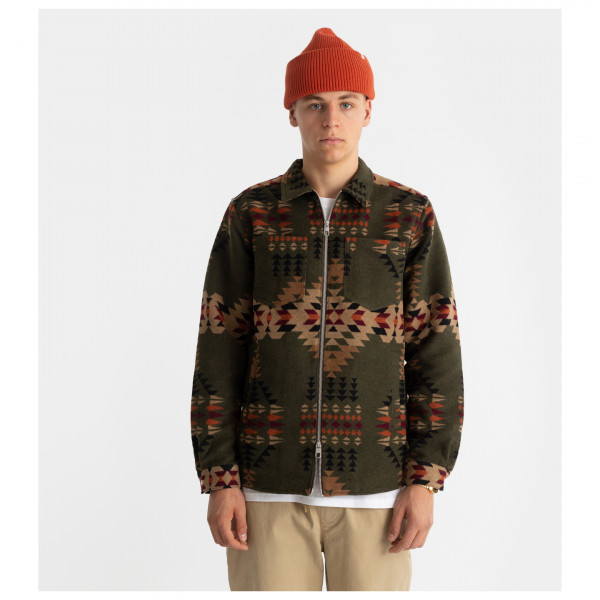 Revolution - Checked Navajo Inspired Overshirt with Zipper - Camisa