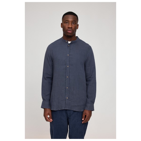 Mazine - Stand Collar Linen Shirt - Overhemd