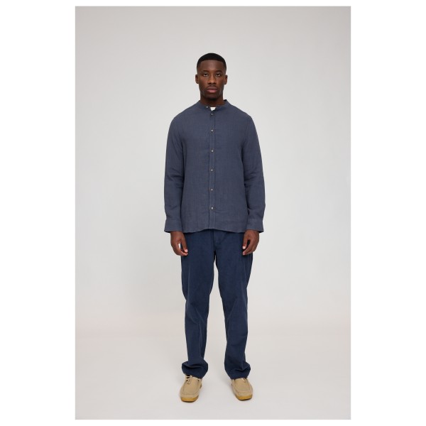 Mazine - Stand Collar Linen Shirt - Overhemd