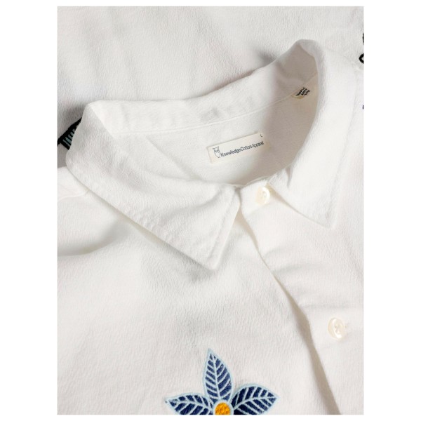 KnowledgeCotton Apparel - Box Fit S/S Shirt Embroidery - Skjorte
