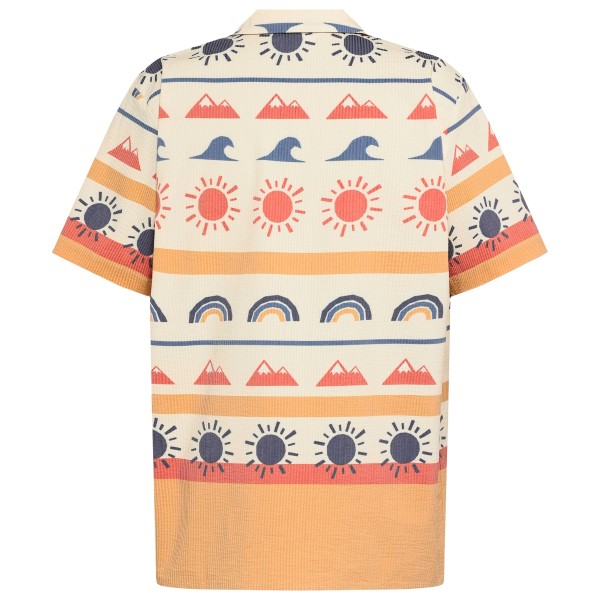 KnowledgeCotton Apparel - Box Fit Short Sleeved AOP Seersucker Shirt - Camisa