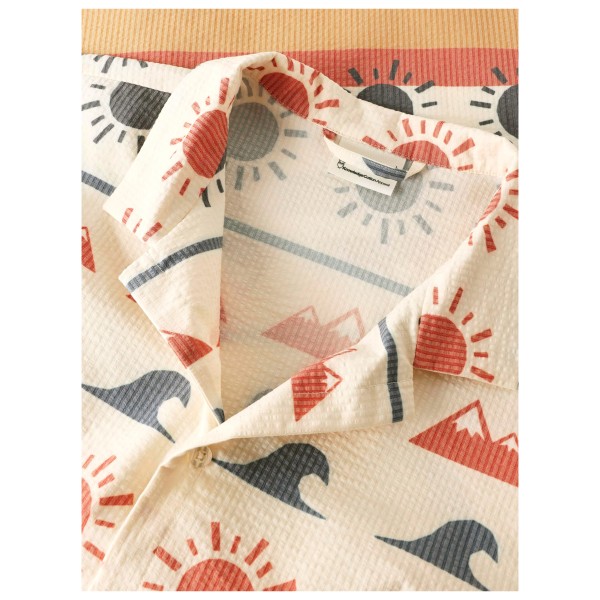 KnowledgeCotton Apparel - Box Fit Short Sleeved AOP Seersucker Shirt - Hemd