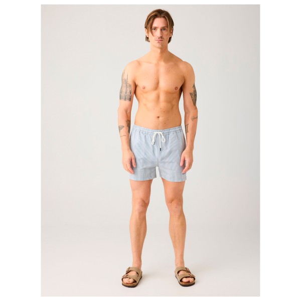 KnowledgeCotton Apparel - Mid-Thigh Stripe Seersucker Swimshorts - Swim brief