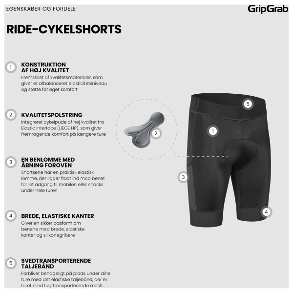GripGrab - Ride Cycling Shorts - Pantaloni da ciclismo