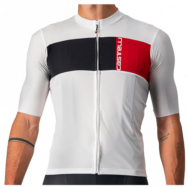 Castelli Prologo 7 Fietsshirt met Korte Mouwen Heren - light black/silver grey-ivory 085