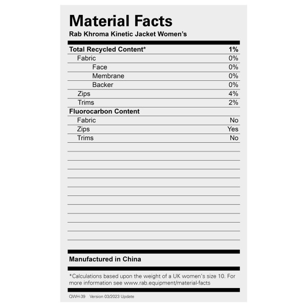 Rab - Women's Khroma Kinetic Jacket - Chaqueta impermeable