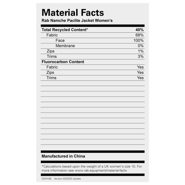 Rab - Women's Namche Paclite Jacket - Regnjacka