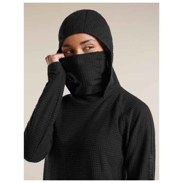 Icebreaker - Women's Merino 400 Realfleece Grid Blackridge - Sudadera de lana merina